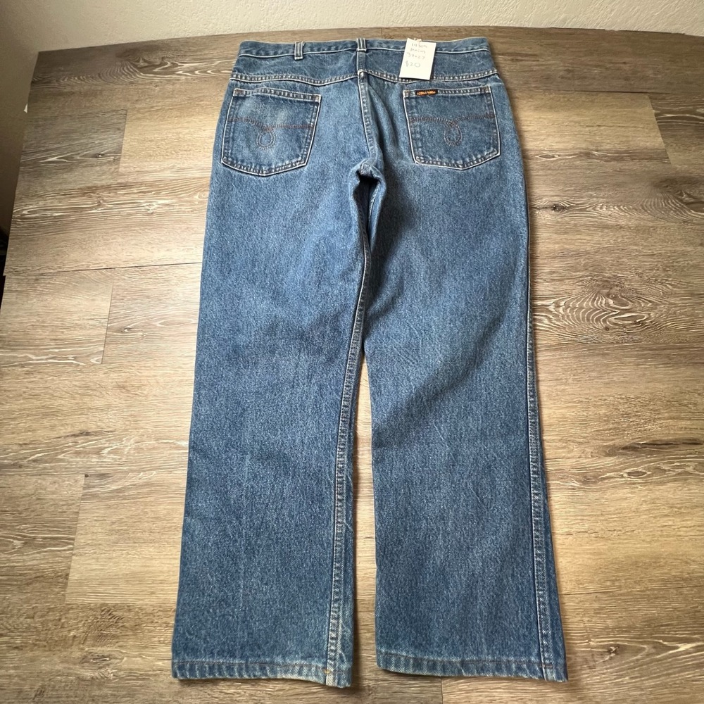 Saddle King Western Jeans Mens 34x27 Blue Denim Straight Leg Vintage Talon Zip
